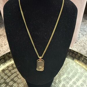 Dior Gold  Necklace with Gold and Silver Pendant